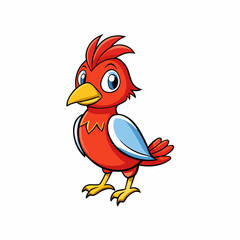 cartoon rooster isolated on white