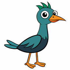 vector illustration of cartoon duck