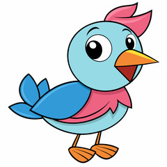 bird, cartoon, animal, vector, illustration, blue, twitter, nature, duck, icon, chicken, funny, character, isolated, feather, beak, art, cute, tweet, fun, baby, bluebird, white, wing, parrot