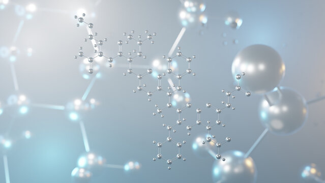 senktide molecular structure, 3d model molecule, tachykinin nk3 receptor agonist structural chemical formula view from a microscope