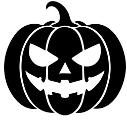 Halloween pumpkin silhouette on white background