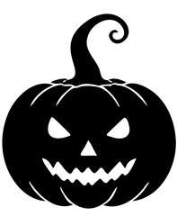 Halloween pumpkin silhouette on white background