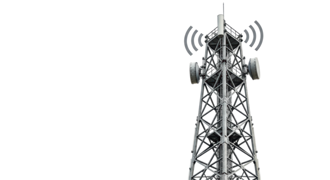 Isolated communication tower - Powered by Adobe