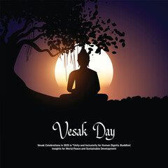 Happy Vesak Day. Vesak day creative poster, banner, social media post, postcard, background, backdrop, greetings card, template, web banner, cover design etc. Happy Buddha Purnima. © MstMouluda
