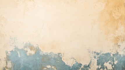 Fototapeta premium Distressed plaster texture with creamy beige and blue tones for artistic effects