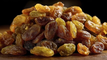Obraz premium Golden raisins, sweet and plump, perfect addition to baked goods or trail mix - antioxidants yellow food golden