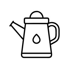Isolated outline style oil can vector illustration for automotive maintenance and repair