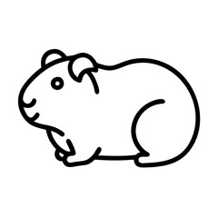Isolated guinea pig vector illustration: cute pet rodent drawing for animal lovers and kids art