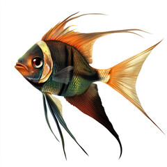 siamese fighting fish isolated on black