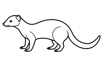 Mongoose Silhouette Line Art