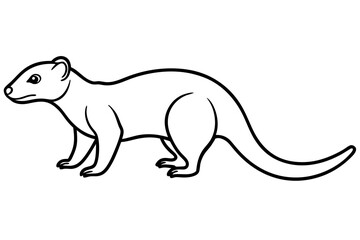 Mongoose Silhouette Line Art