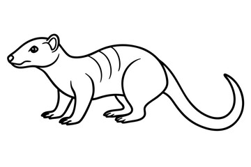 Mongoose Silhouette Line Art