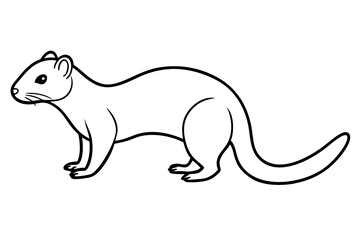 Mongoose Silhouette Line Art