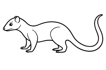 Mongoose Silhouette Line Art