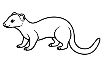 Mongoose Silhouette Line Art