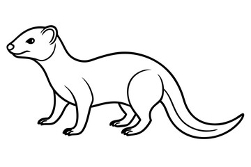 Mongoose Silhouette Line Art