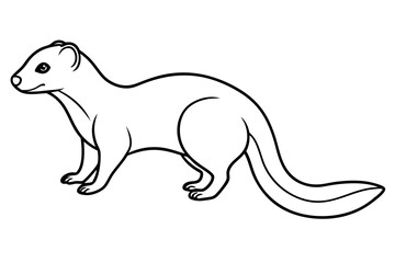 Mongoose Silhouette Line Art