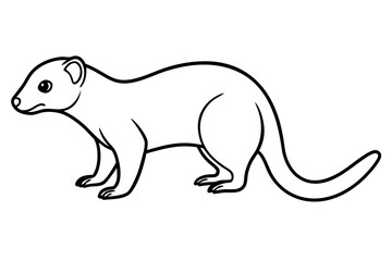 Mongoose Silhouette Line Art