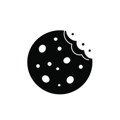 Bitten Chocolate Chip Cookie Icon Sweet Treat Dessert Graphic Design Element