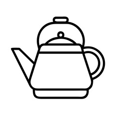 Vector illustration of a traditional teapot for tea preparation kitchenware and drinkware item