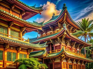 Fototapeta premium Asian Pacific Islander Heritage Month: Modern Architecture & Traditional Elements