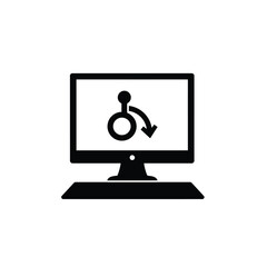 Assistive Technology On Desktop Computer Showing Disability Access Symbol And Arrow