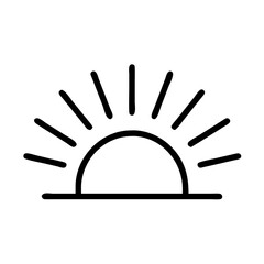 Sunrise sunset vector graphic illustration dawn dusk sunlight sunshine horizon line art simple icon