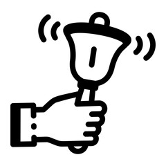 A linear style icon of a school bell 
