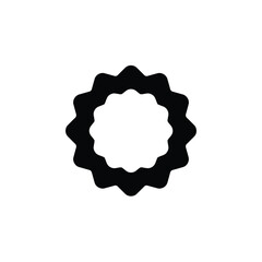 Decorative Black Scalloped Circle Frame Isolated On White Background