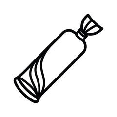 Outline of Plastic Kitchen Wrap on White