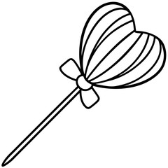 Heart-Shaped Lollipop Line Art