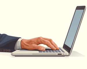 Businessman Typing Laptop