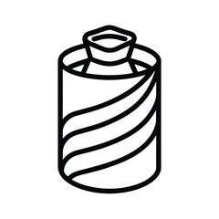 Outline of Icing Piping Bag and Tip on White