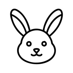Cute bunny rabbit head vector illustration easter spring animal pet outline drawing design graphic icon