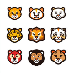 set of funny animals