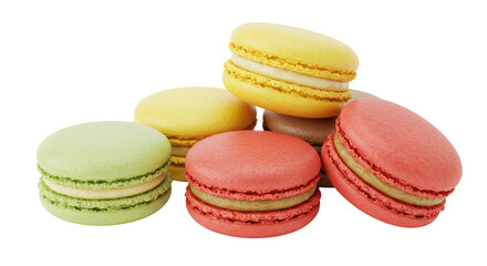 Isolated Colorful Macarons Stack