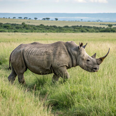 Obraz premium Rhino in the grass