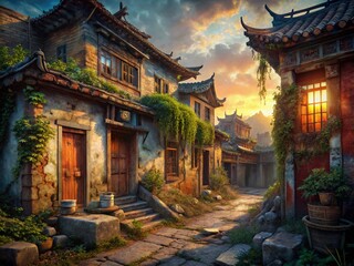 Fototapeta premium Ancient Earth Buildings of Zhangzhou, Fujian, China - Urban Exploration Photography