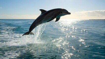 Graceful Dolphin Leaping out of the Ocean