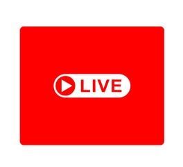 Live streaming icon. Video live broadcasting for blog, television, movies, shows, news and various video content. Live streaming red buttons stock vector, symbol illustration76.ai