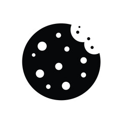 Bitten Chocolate Chip Cookie Silhouette Delicious Sweet Snack Vector Illustration