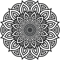 Beautiful floral pattern mandala art isolated on a white background, decoration element for meditation poster, yoga, banner, henna, invitation, cover page, design element mandala art, vector art