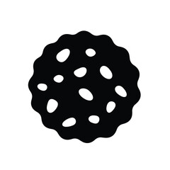 Chocolate Chip Cookie Silhouette Vector Illustration Simple Dessert Graphic