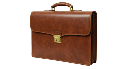 Isolated Brown Leather Briefcase