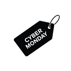 Simple Black Cyber Monday Tag Design Graphic Element For Online Sale