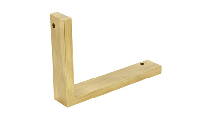 Isolated Golden L-Shaped Metal Bracket