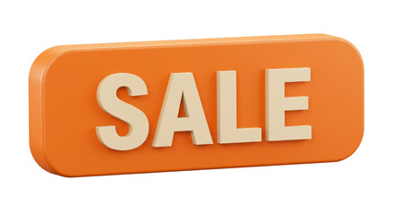 Isolated Orange 3D Sale Sign