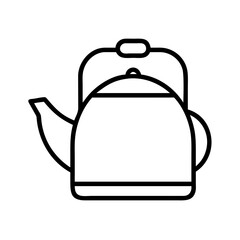 Tea kettle vector illustration simple outline style drawing for kitchen appliance design element