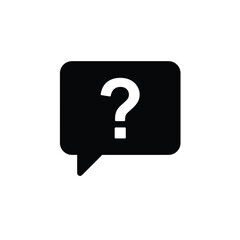 Black Question Mark Inside Speech Bubble Icon Vector Illustration Design
