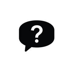 Question Mark In Black Speech Bubble Icon Vector Illustration Design